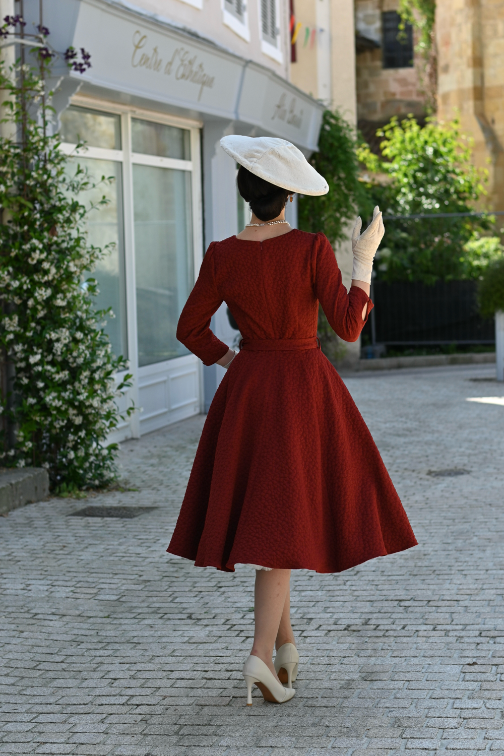 Maple Maroon Floral Swing Dress